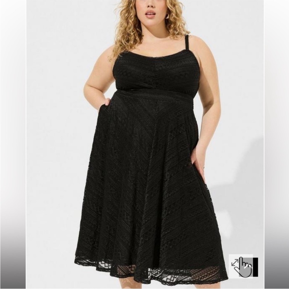 Torrid Elegant Black Lace Midi Dress